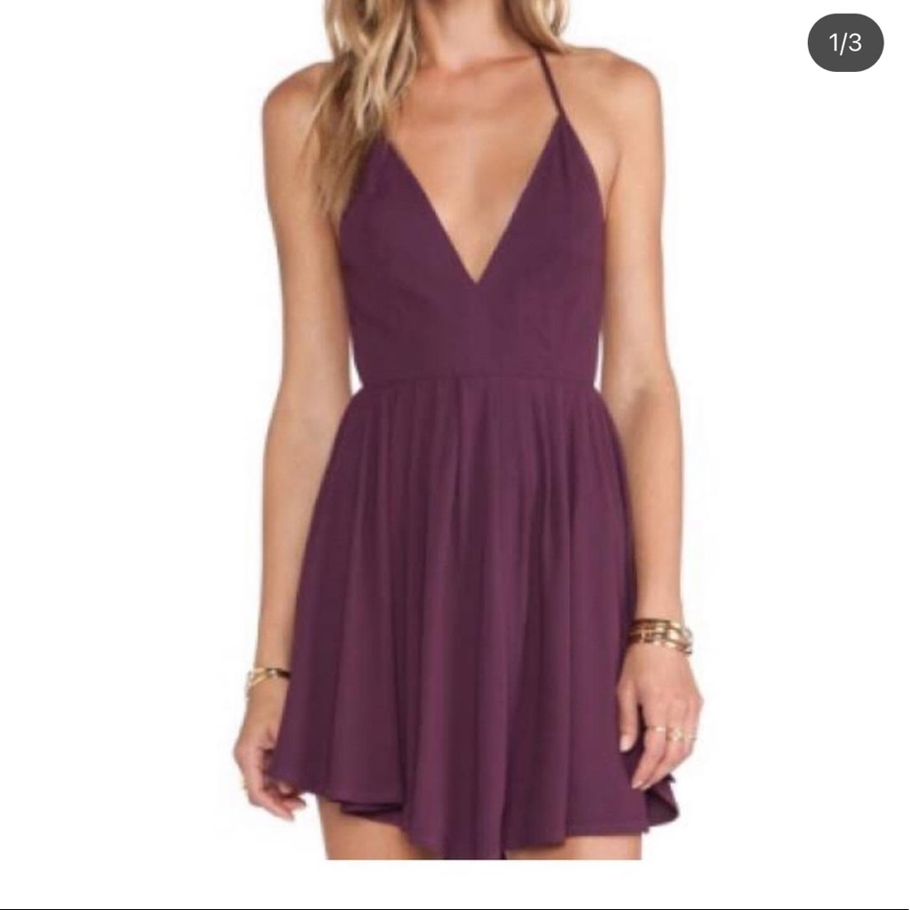 Lovers + Friends dark purple mini dress